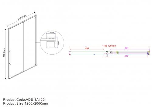 Душевая дверь Vincea Arno VPS-1A120CL, 1200, хром, стекло прозрачное